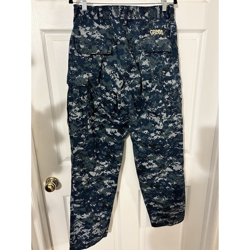 NAVY USN SMALL REGULAR TROUSER WORKING UNIFORM PANTS BLUE DIGITAL USGI "GREGG" - Picture 5 of 11